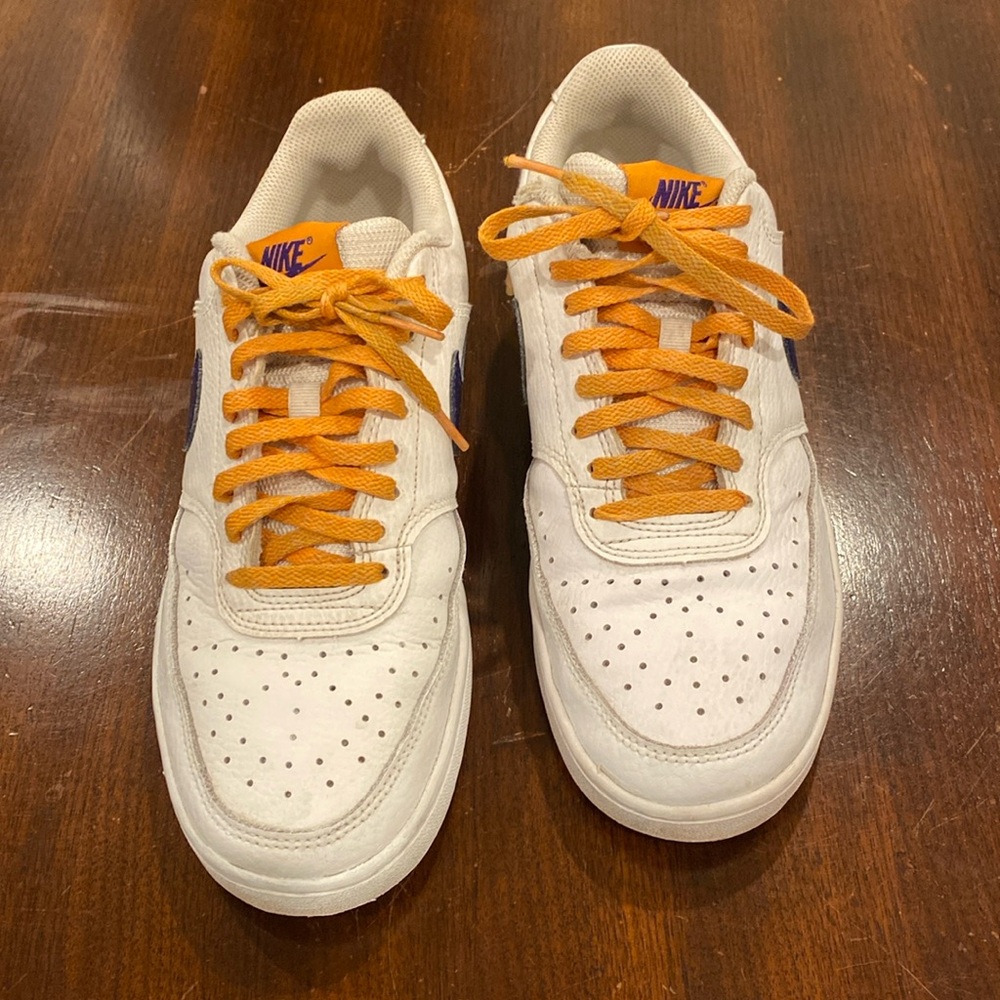 NIKE sneakers size #7 orange/ purple and withe
